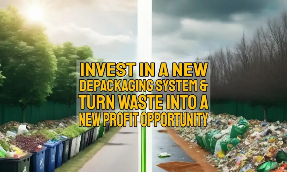 Depackaging machine split screen image.